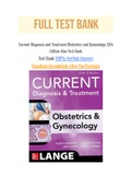 Current Diagnosis and Treatment Obstetrics and Gynecology 12th Edition Alan Test Bank