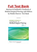 Brunner & Suddarth’s Textbook of Medical Surgical Nursing 13th Edition by Hinkle Cheever  Test Bank