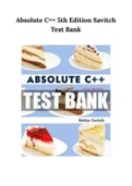Absolute C++ 5th Edition Savitch Test Bank