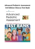 Advanced Pediatric Assessment 3rd Edition Chiocca Test Bank