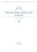 HESI READING COMP2 2022 EDITION