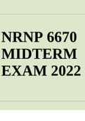 NRNP 6670/NRNP6670 MIDTERM EXAM 2022 Verified Answers.