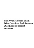 NSG 6020 Midterm Exam With Questions And Answers 2022 (verified correct answers) Already Graded A.