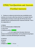 CPHQ Test Questions and Answers 2022/2023 (Verified Answers)(Certified Professional in Healthcare Quality)