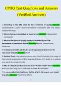 CPHQ Test Questions and Answers 2022/2023 (Verified Answers)(Certified Professional in Healthcare Quality)