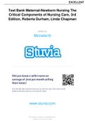 Test Bank: Maternal-Newborn Nursing: The Critical Components of Nursing Care, 3rd Edition, Roberta Durham, Linda Chapman. VERIFIED