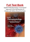 Applied Pathophysiology A Conceptual Approach to the Mechanisms of Disease 4th Edition BraunTest Bank