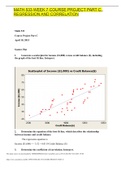 MATH 533 WEEK 7 COURSE PROJECT PART C, REGRESSION AND CORRELATION