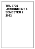 TRL3705 ASSIGNMENT 4 SEMESTER 2 2022