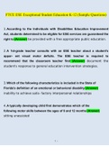 FTCE ESE Exceptional Student Education K-12 (Sample Questions)  (2022/2023) (Verified Answers)