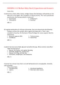 NURSING 112 Mother-Baby-final-(1)questions and Answers,100% CORRECT