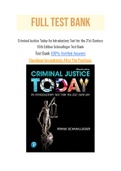 Criminal Justice Today An Introductory Text for the 21st Century 15th Edition Schmalleger Test Bank