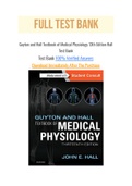 Guyton and Hall Textbook of Medical Physiology 13th Edition Hall Test Bank