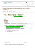 NURS 6003 Week 9 Quiz; Practicum Quiz (100 out of 100 Points Feb 2022)
