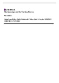 TEST BANK Pharmacology and the Nursing Process  9th Edition  Linda Lane Lilley, Shelly Rainforth Collins, Julie S. Snyder 2022/2023 VERIFIED ANSWERS 