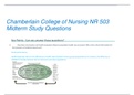 Chamberlain College of Nursing NR 503 Midterm Study Questions (week 4)