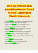 chem 120 final exam study guide | Questions and Correct Answers | Latest Update 2024/2025 | Graded A+