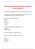 NUR 233 Final Exam Questions And 100% Correct Answers