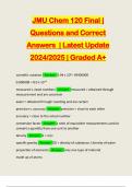 JMU Chem 120 Final | Questions and Correct Answers | Latest Update 2024/2025 | Graded A+