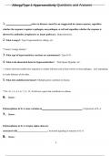 Allergy/Type-1 Hypersensitivity Questions and Answers