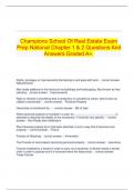 Champions School Of Real Estate Exam Prep National Chapter 1 & 2 Questions And Answers Graded A+.