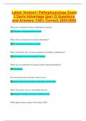 Latest Version!! Pathophysiology Exam  2 Davis Advantage [part 2] Questions  and Answers |100% Correct| 2024/2025