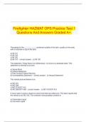   Firefighter HAZMAT OPS Practice Test 1 Questions And Answers Graded A+.