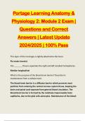 Portage Learning Anatomy & Physiology 2: Module 2 Exam | Questions and Correct Answers | Latest Update 2024/2025 | 100% Pass