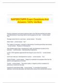   NAPSR/CNPR Exam Questions And Answers 100% Verified.