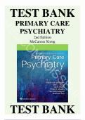 TEST BANK For Primary Care Psychiatry, 2nd Edition by Robert McCarron, Glen Xiong, Verified Chapters 1 - 26, Complete Newest Version  29 