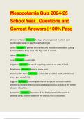 Mesopotamia Quiz 2024-25 School Year | Questions and Correct Answers | 100% Pass