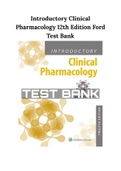 Introductory Clinical Pharmacology 12th Edition Ford Test Bank