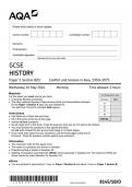 AQA GCSE  HISTORY   Paper 1 Section B/D Conflict and tension in Asia, 1950–1975  8145/1B/D JUNE 2024