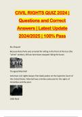 CIVIL RIGHTS QUIZ 2024 | Questions and Correct Answers | Latest Update 2024/2025 | 100% Pass