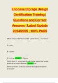 Enphase Storage Design Certification Training | Questions and Correct Answers | Latest Update 2024/2025 | 100% PASS