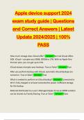 Apple device support 2024 exam study guide | Questions and Correct Answers | Latest Update 2024/2025 | 100% PASS