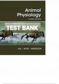 ANIMAL PHYSIOLOGY 4TH EDITION TEST BANK BY HILLS, WYSE, ANDERSON