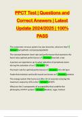 PPCT Test | Questions and Correct Answers | Latest Update 2024/2025 | 100% PASS