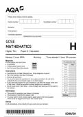 AQA GCSE  MATHEMATICS  Higher Tier  Paper 2  Calculator 8300/2H  JUNE 2024 