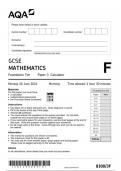 AQA GCSE  MATHEMATICS  Foundation Tier  Paper 3  Calculator 8300/3F  JUNE 2024