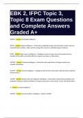 EBK 2, IFPC Topic 3, Topic 8 Exam Questions and Complete Answers Graded A+