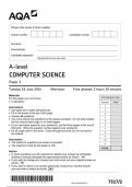 AQA COMPUTER SCIENCE 7517-PAPER 2 Paper 2 -Question Paper-ComputerScience-A-level 18June 2024