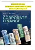 SOLUTION MANUAL For Introduction to Corporate Finance 5th Edition By Booth, Cleary, . All Chapters 1 to 24 Complete, Verified Edition: ISBN 9781119561583