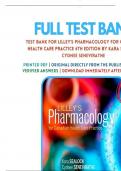 Test Bank - Lilleys Pharmacology for Canadian Health Care Practice, 4th Edition (Sealock, 2021), Chapter 1-58 | All Chapters