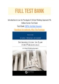 Introduction to Law for Paralegals A Critical Thinking Approach 7th Edition Currier Test Bank