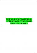 Test Bank for Psychology 13th Edition David G. Myers Nathan C. Dewall All chapters ISBN:9781319132101| Complete Guide A+