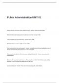 Public Administration UNIT 01 Exam Questions and Answers