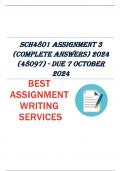 SCH4801 Assignment 3 (COMPLETE ANSWERS) 2024 (248097)- DUE 7 October 2024 