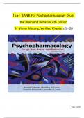  TEST BANK For Psychopharmacology Drugs the Brain and Behavior 4th Edition by meyer