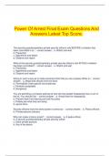   Power Of Arrest Final Exam Questions And Answers Latest Top Score.